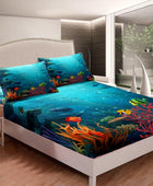 Underwater World - Juego de ropa de cama 3D con diseño de tortuga marina y...