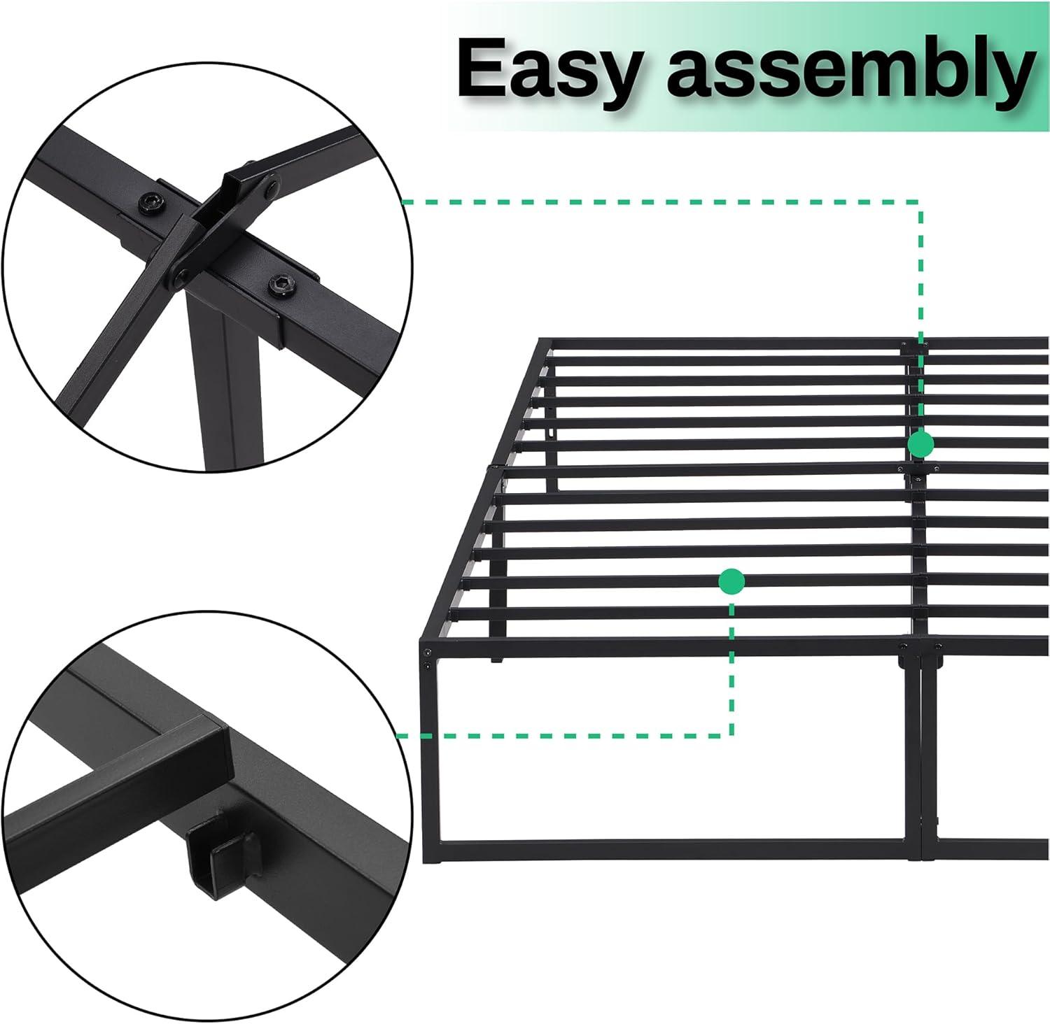 Base de cama de plataforma tamaño King de 14 pulgadas de alto, no necesita