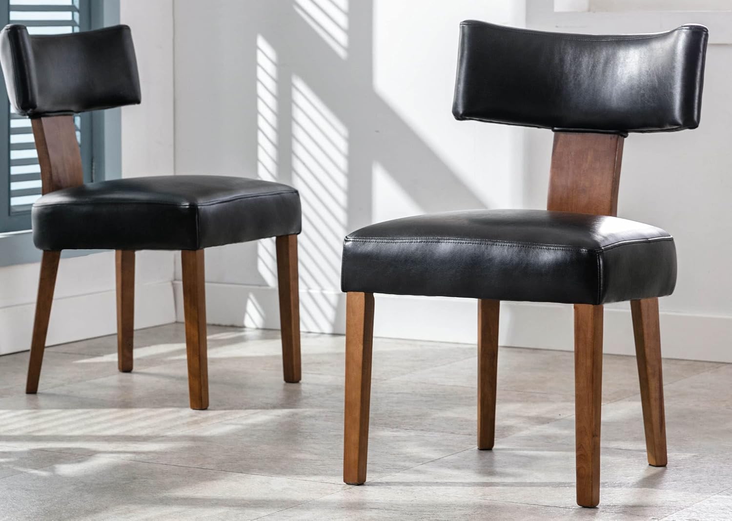 VESCASA Sillas de comedor tapizadas con patas de madera, sillas de comedor...