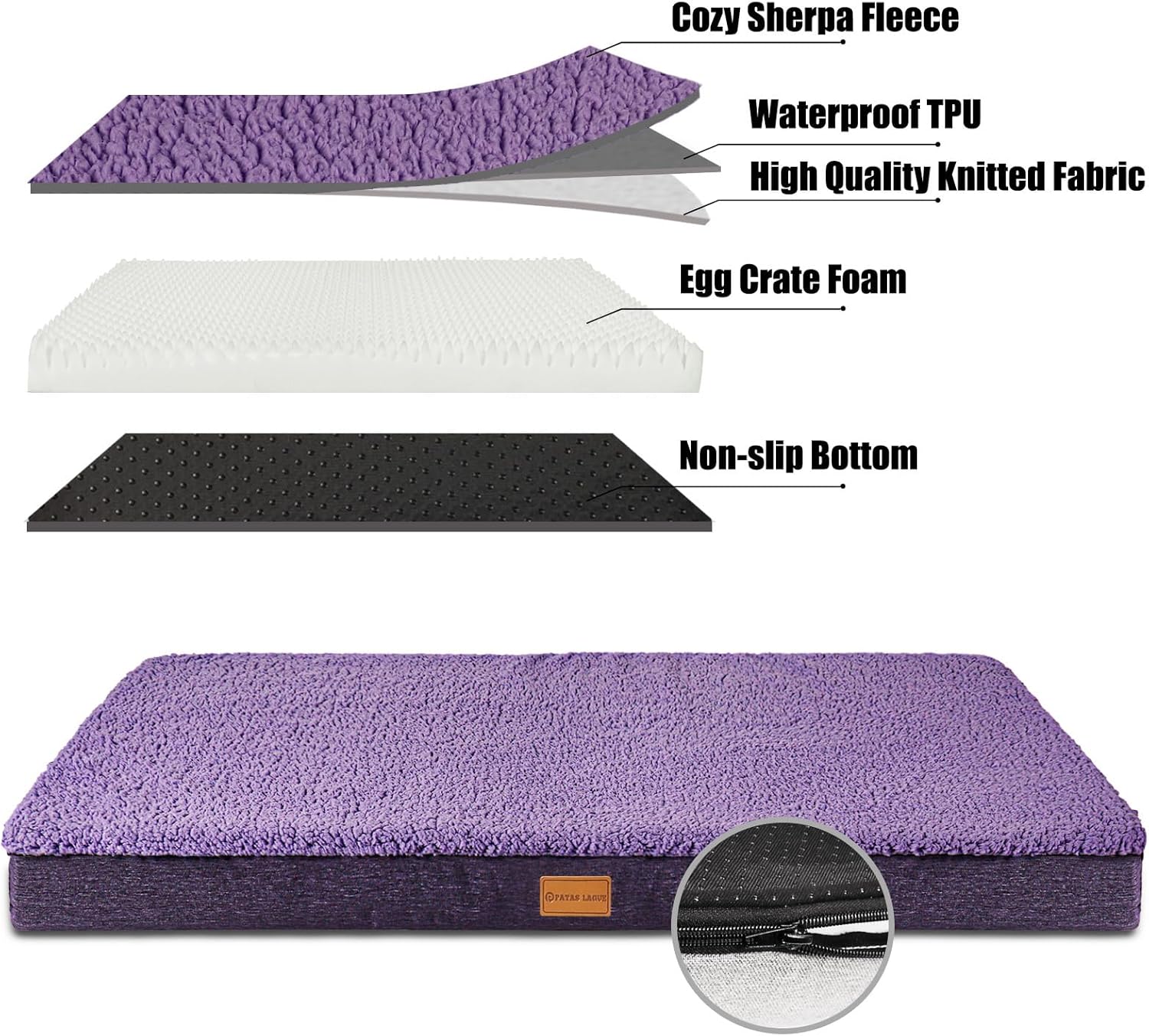 Patas Lague Cama ortopédica para perros medianos de 36 x 24 pulgadas, suave y...