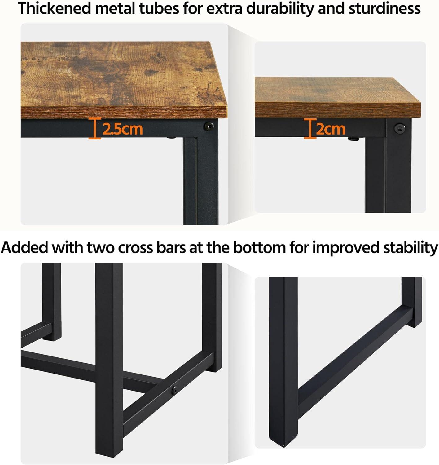 Juego de mesa de cocina industrial, juego de mesa de comedor de 3 piezas con