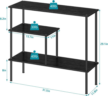 Mesa consola negra de 31.5 pulgadas, mesa de entrada estrecha para entrada,