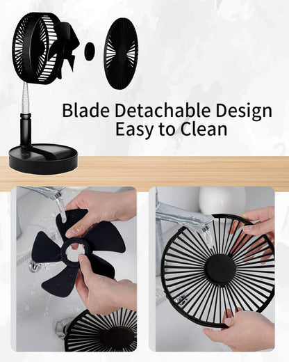 Ventilador de escritorio y mesa, plegable con temporizador de control remoto,