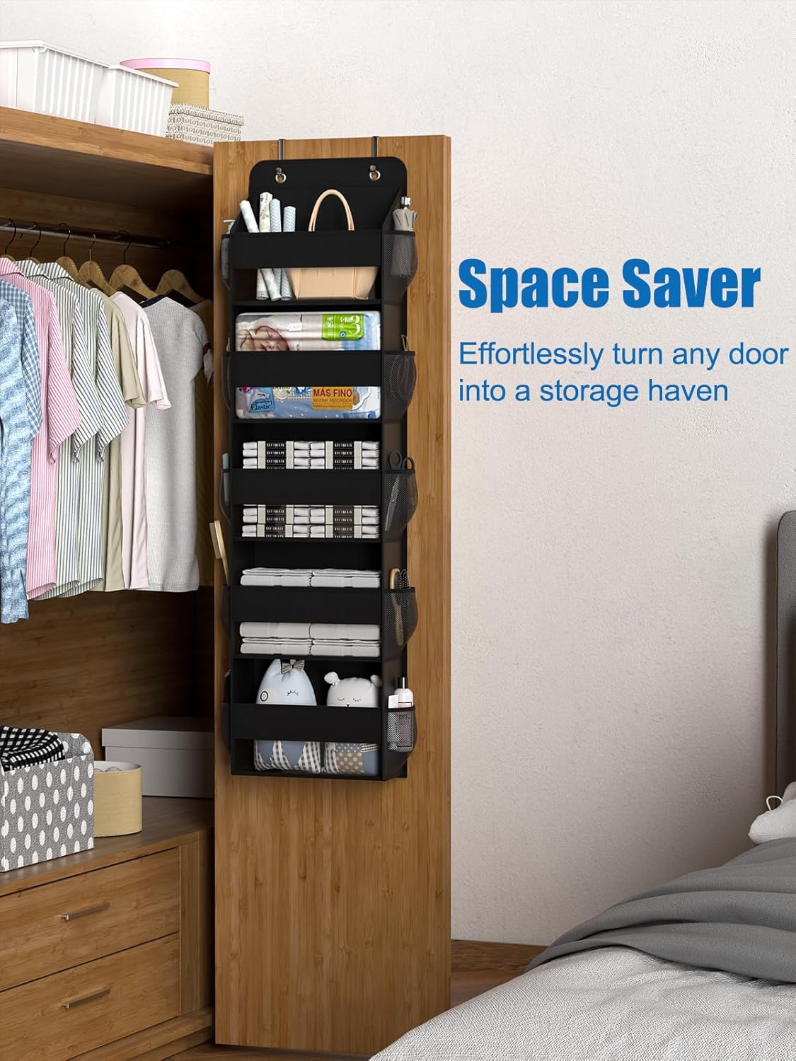 Organizador de almacenamiento sobre la puerta, organizador de baño para