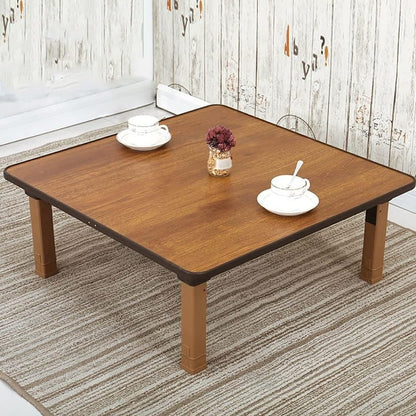 Mesa de café plegable cuadrada de estilo japonés, mesa baja, mesa de comedor,...