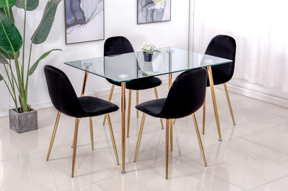 Juego de 4 sillas de comedor negras, sillas de comedor modernas Midcentury con...