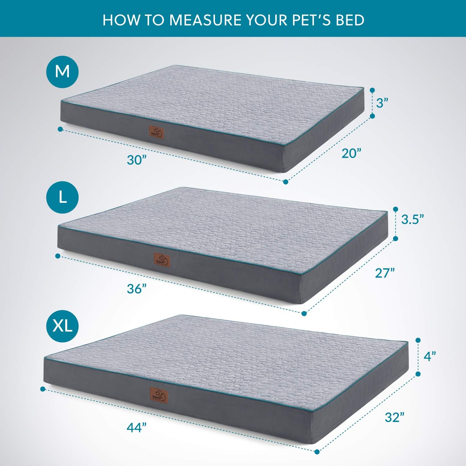 Bedsure - Cama ortopédica para perros extragrandes, cama de espuma...