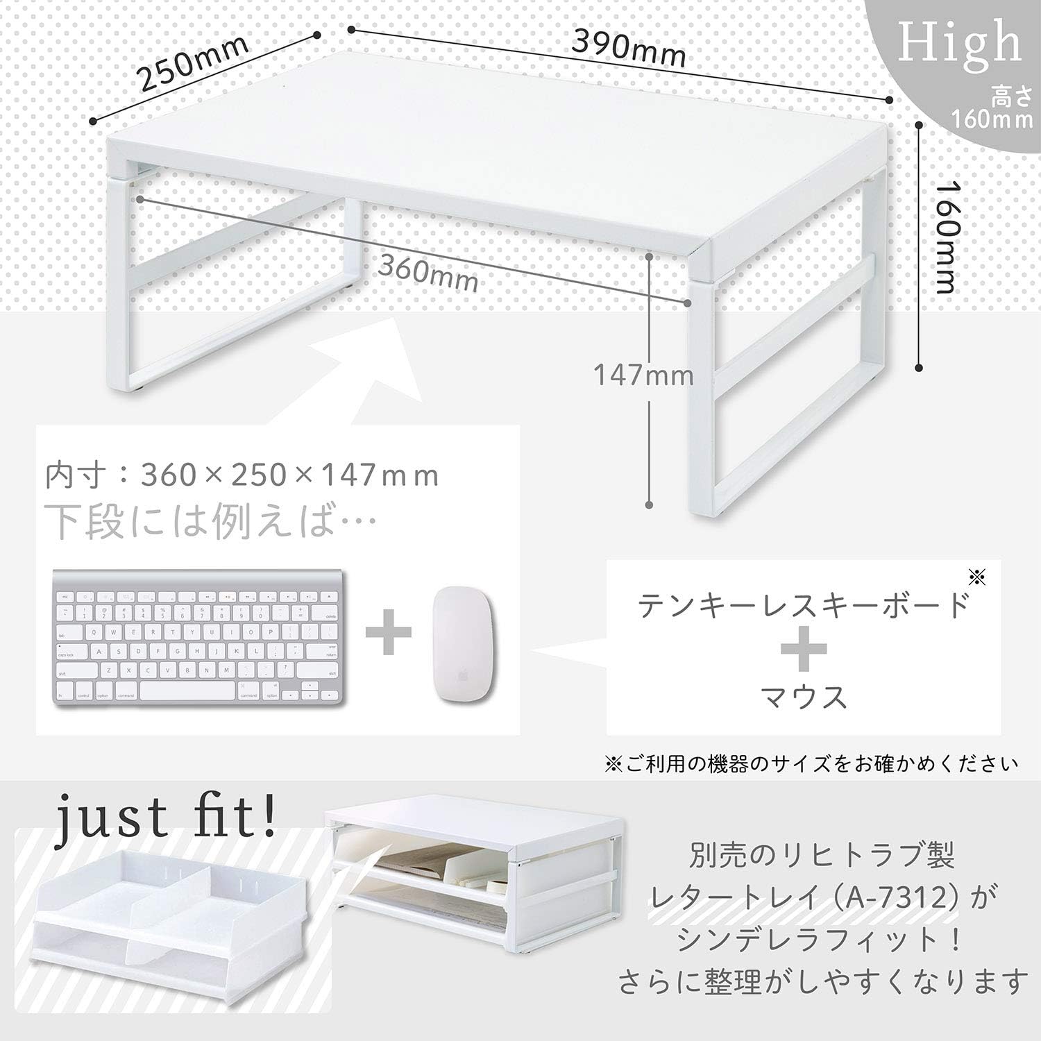 LIHIT LAB Soporte de escritorio, 9.8 x 15.4 x 6.3 pulgadas, blanco (A7331-0)