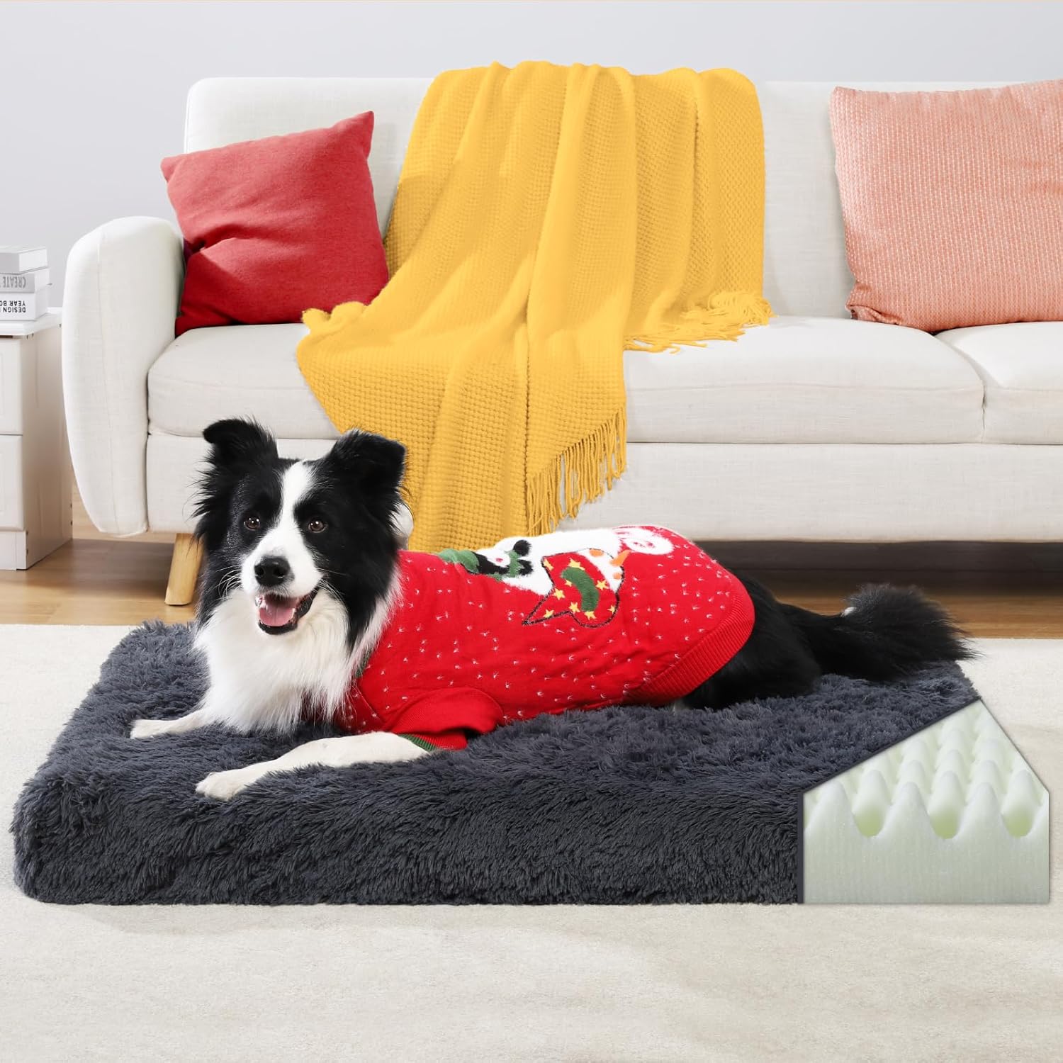 Camas ortopédicas XL para perros de gran tamaño, cama lavable para perros con...