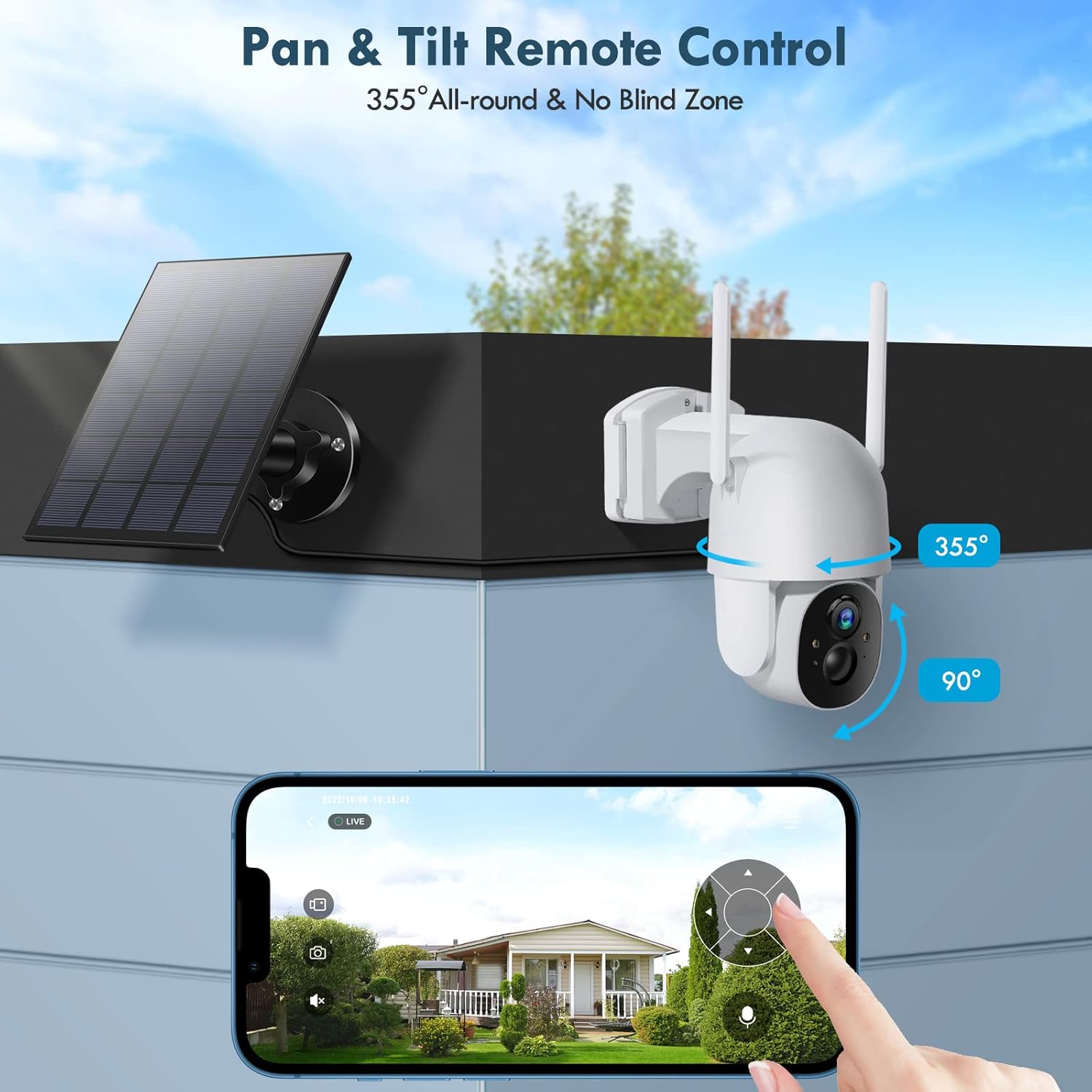 Solar Security Cameras Wireless Outdoor, Wireless Cameras for HomeOutdoor...