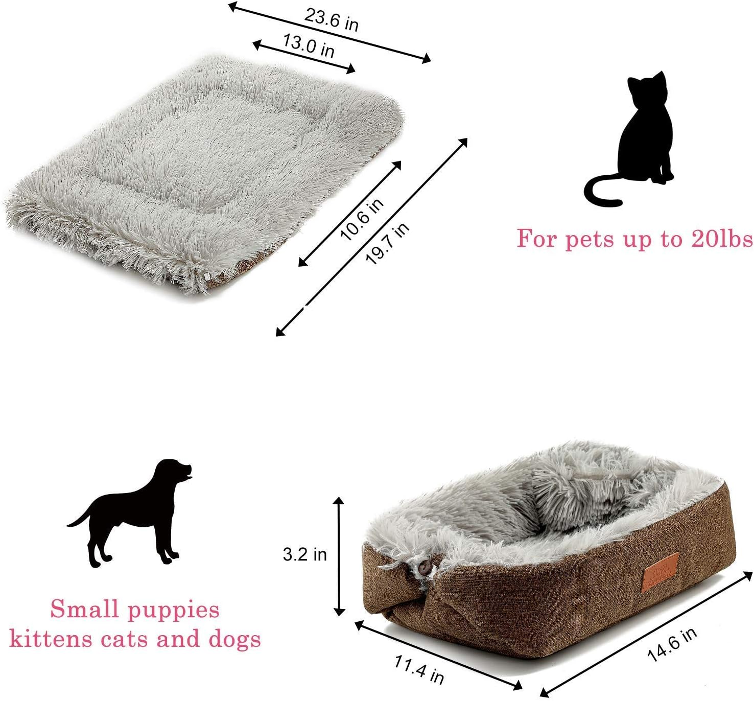 Cama para gatos pequeños, cama para perros pequeños, cama autocalentable para...