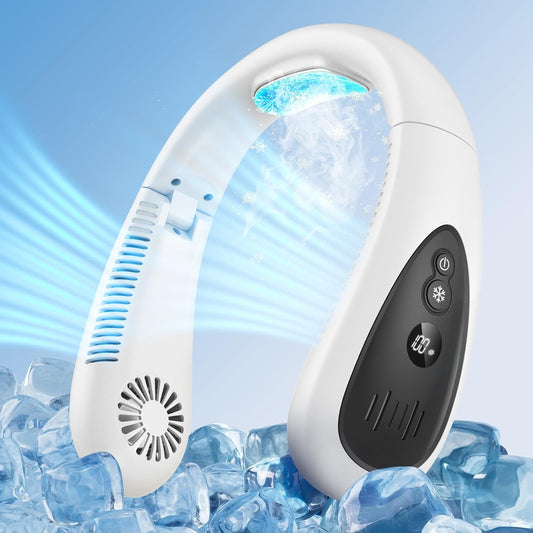 Aire acondicionado de cuello, ventilador de cuello portátil de 5000 mAh con...