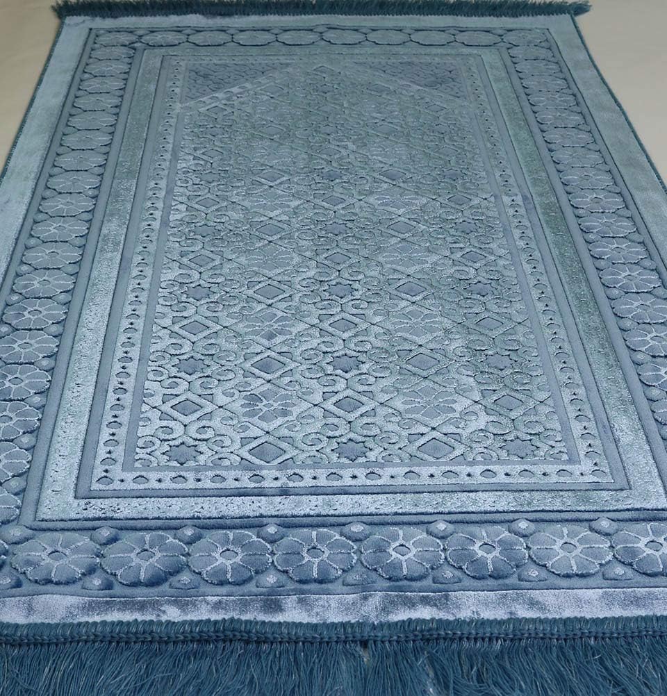 Alfombra de oración de terciopelo, alfombra turca Janamaz Sajada de felpa suave