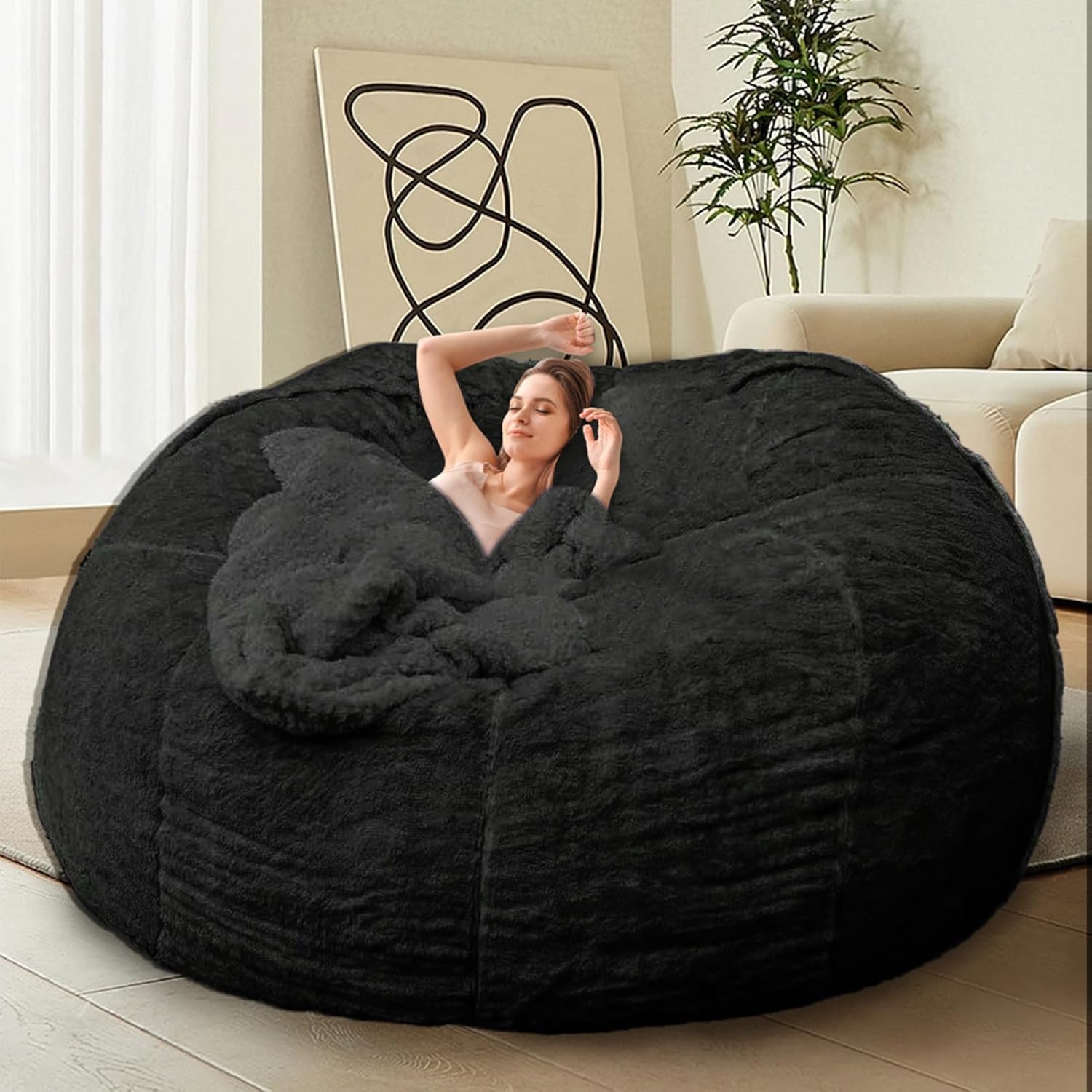 Puf gigante para adultos y niños sin relleno, cómodas sillas redondas Big Joe,...