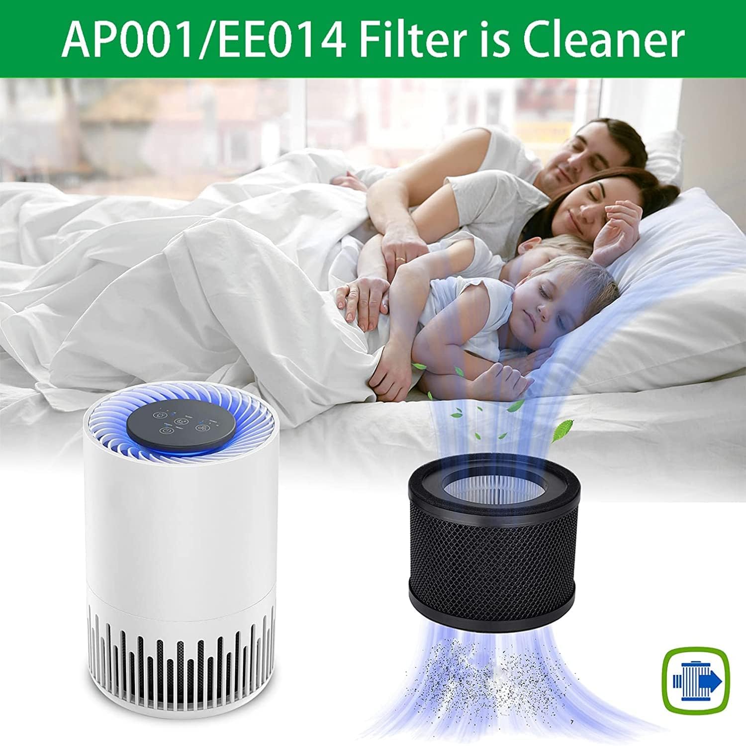 Filtro AP001 EE014, paquete de 4 filtros de repuesto compatibles con TaoTronics...