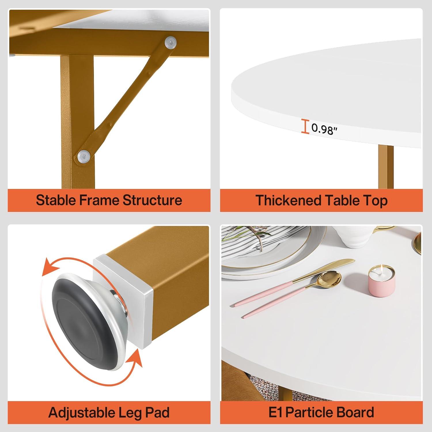 Mesa de comedor de 47 pulgadas, mesas de cocina para comedor, mesa de comedor