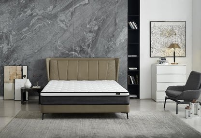 Colchón híbrido individual de 10 pulgadas en una caja, cojín de cama con diseño