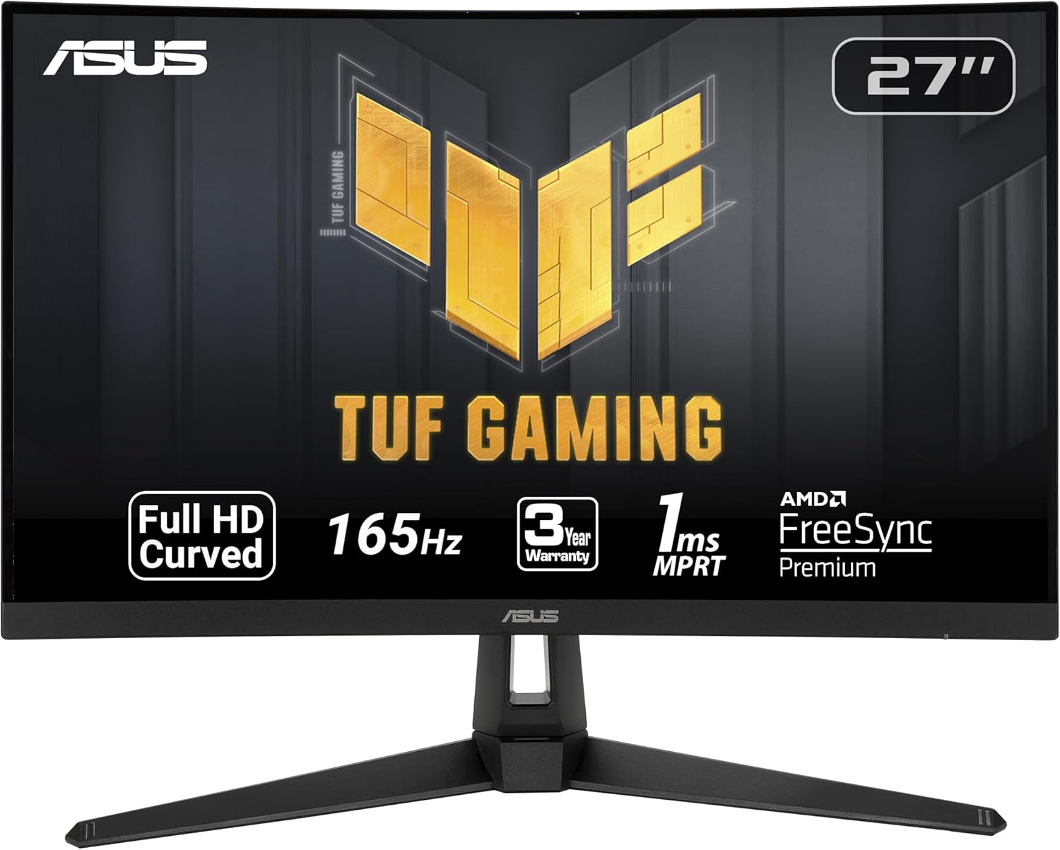 ASUS TUF Gaming VG27VH1B 27" Monitor curvo, 1080P Full HD, 165Hz (soporta...