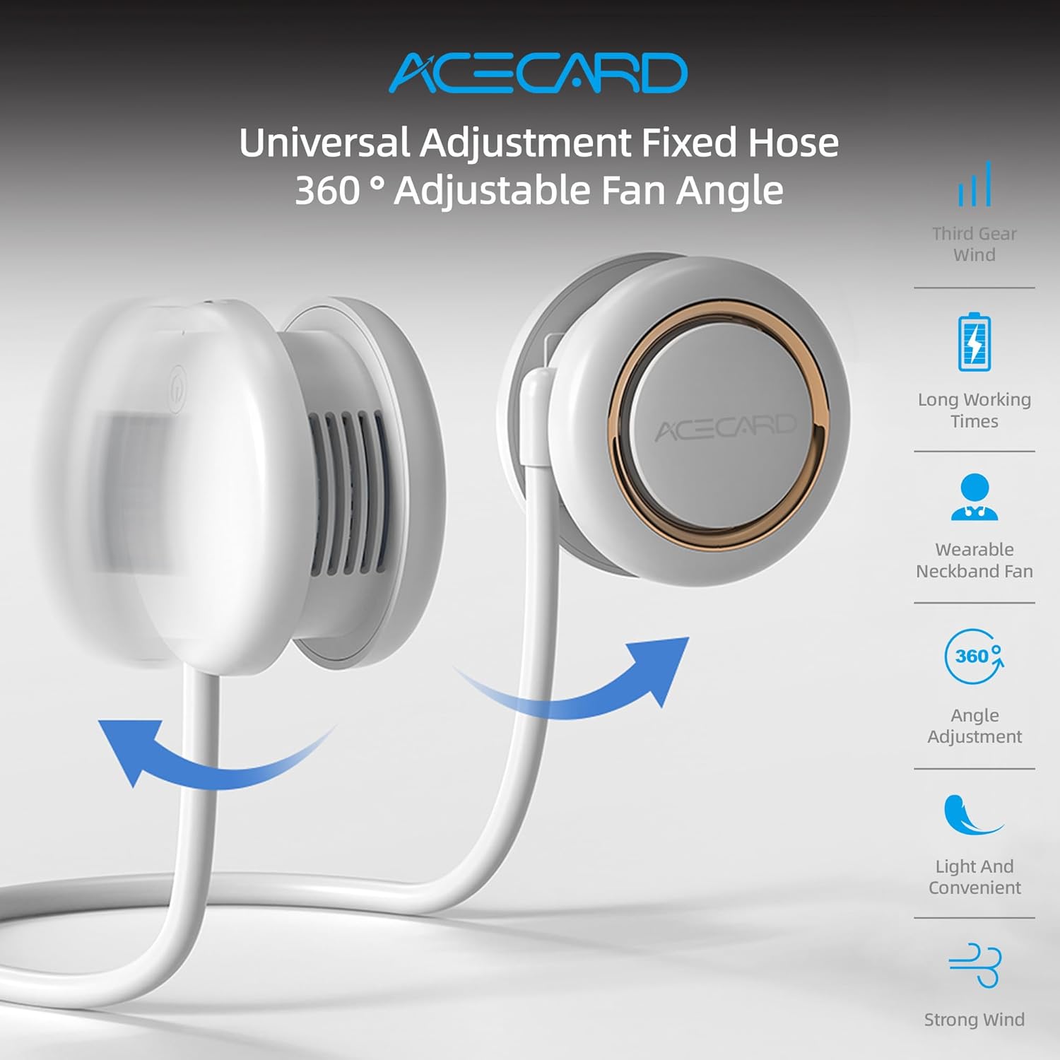 Portable Neck Fan  Bladeless Hanging Neck Fan Rechargeable  Hands Free Personal...