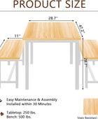 Juego de mesa de comedor para 4 personas con 2 bancos, juego de mesa de cocina