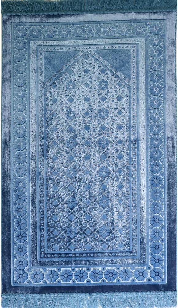 Alfombra de oración de terciopelo, alfombra turca Janamaz Sajada de felpa suave