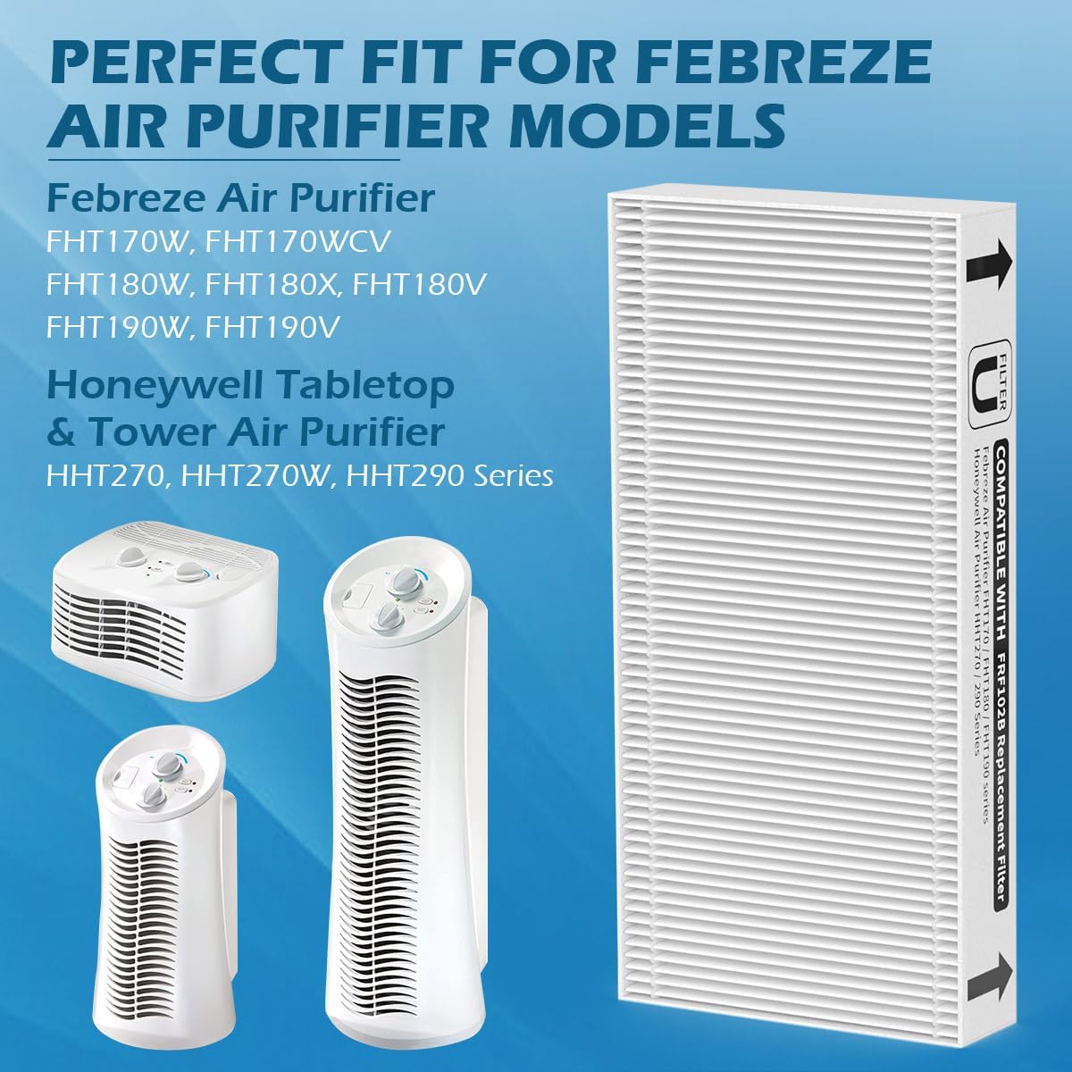 Paquete de 3 filtros HEPA FRF102B de repuesto compatibles con Febreze FRF102B y