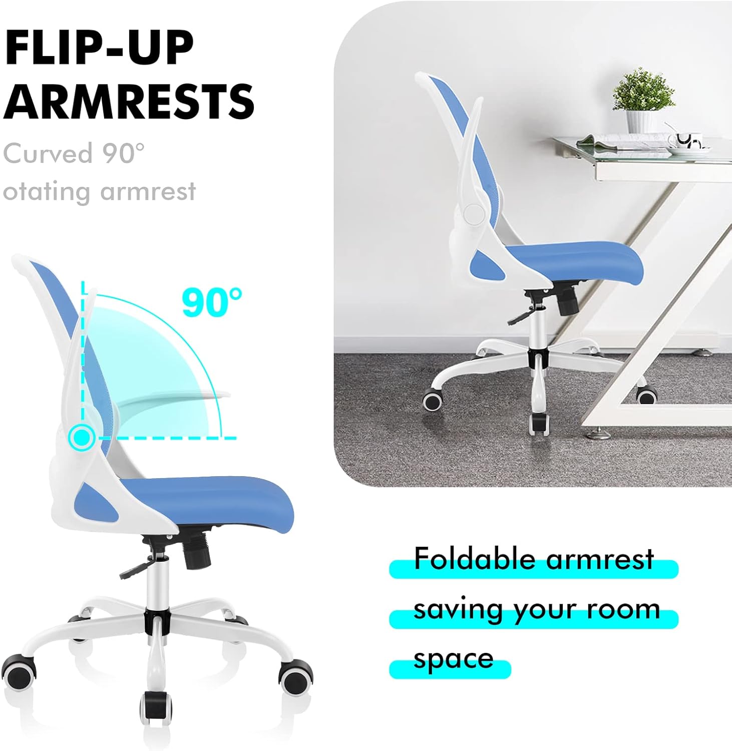 KERDOM Silla de oficina, silla de escritorio ergonómica, silla de computadora...