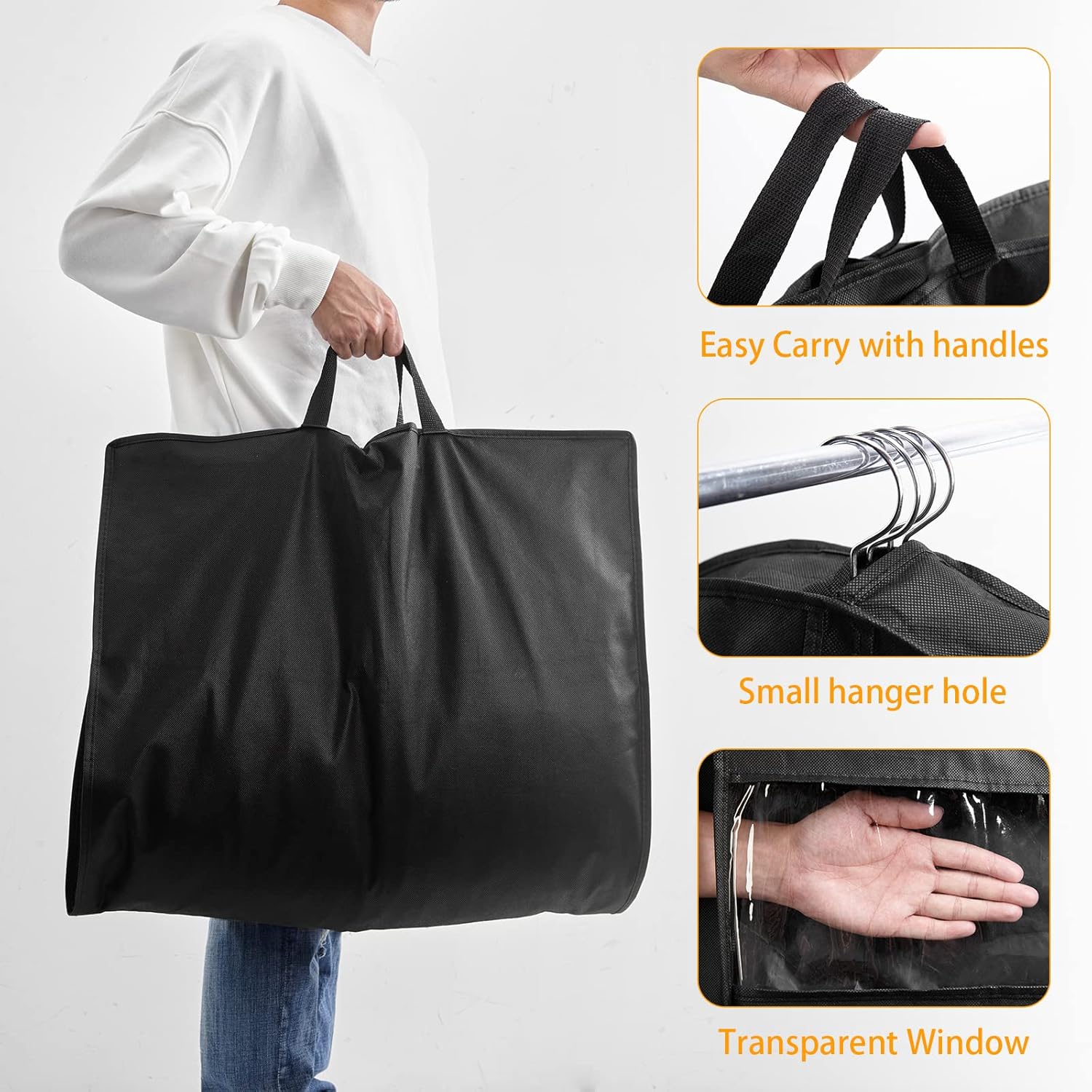3 bolsas de ropa de 60 pulgadas para viajes, bolsas de ropa de vestir para...