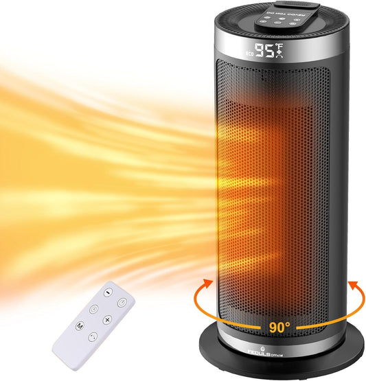 Calentador de espacio de 1500 W de 16 pulgadas con control remoto y termostato,...