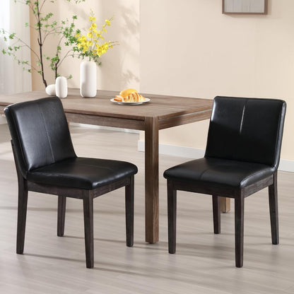 Sillas Parsons de comedor de madera con respaldo rectangular, estilo moderno de