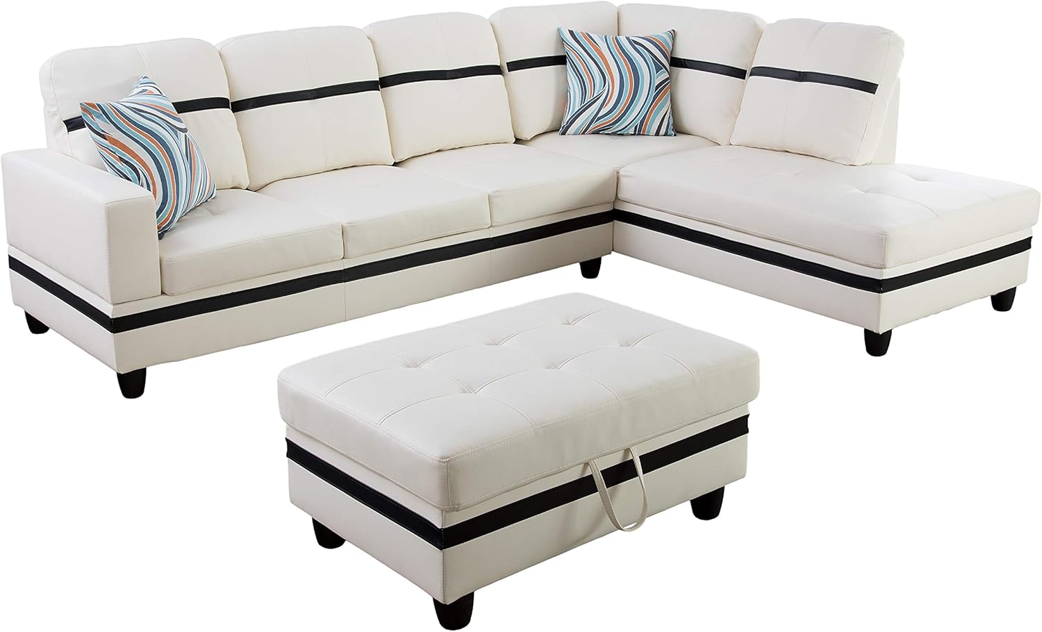 Golden Coast Furniture - Juego de sofá seccional en forma de L, juego de sofá...