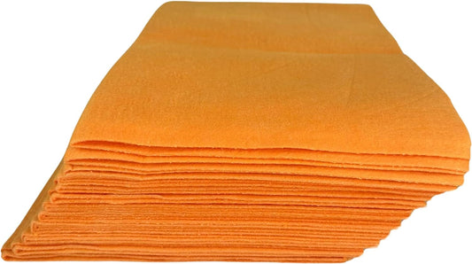 Toalla de tela Shammy naranja, extra grande, súper absorbente, a granel,