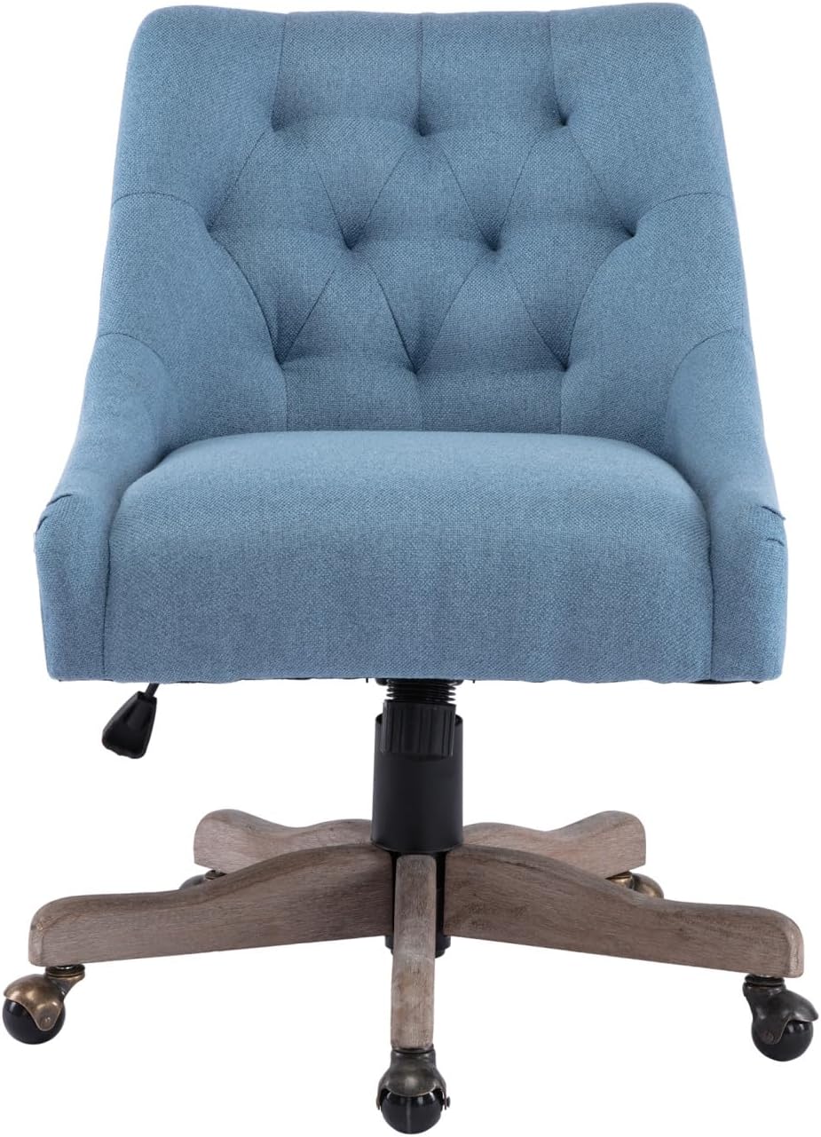 TRIPLE TREE Silla giratoria de 360, moderna silla de oficina tapizada con base...