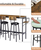 GNIXUU Juego de mesa y silla de bar para 2, juego de comedor de 3 piezas de