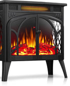Rintuf Calentador eléctrico de chimenea, estufa infrarroja de 1500 W con llama
