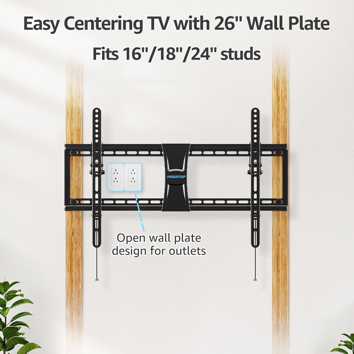 MOUNTUP Soporte de pared para TV con certificación UL, soporte de TV inclinable...