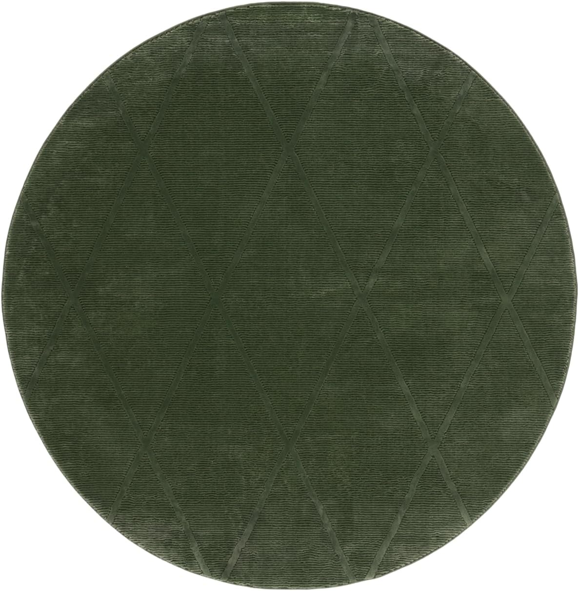 Revive Collection Alfombra redonda de 6 pies 7 pulgadas, verde, diseño