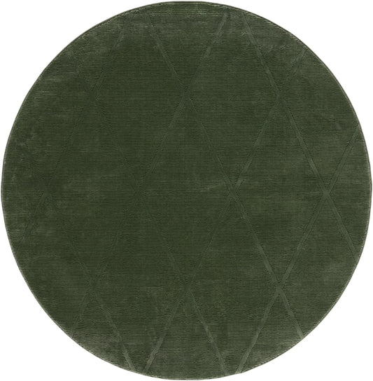 Revive Collection Alfombra redonda de 6 pies 7 pulgadas, verde, diseño