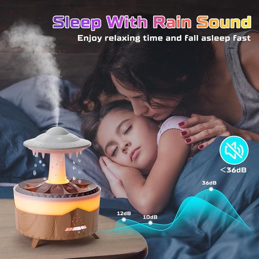 Humidificador de lluvia Difusor Humidificador de goteo de agua con lámpara de