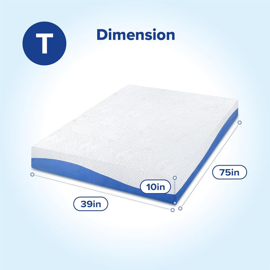 Colchón de espuma viscoelástica Olee Sleep de 10 pulgadas con capa superior de