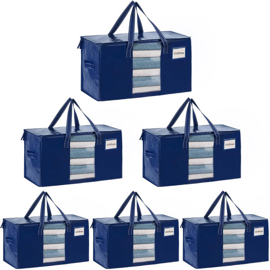 Paquete de 6 bolsas de mudanza, bolsas de almacenamiento de edredón y mantas