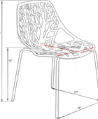 Forest Modern Silla de comedor con patas cromadas, juego de 4 (crema)