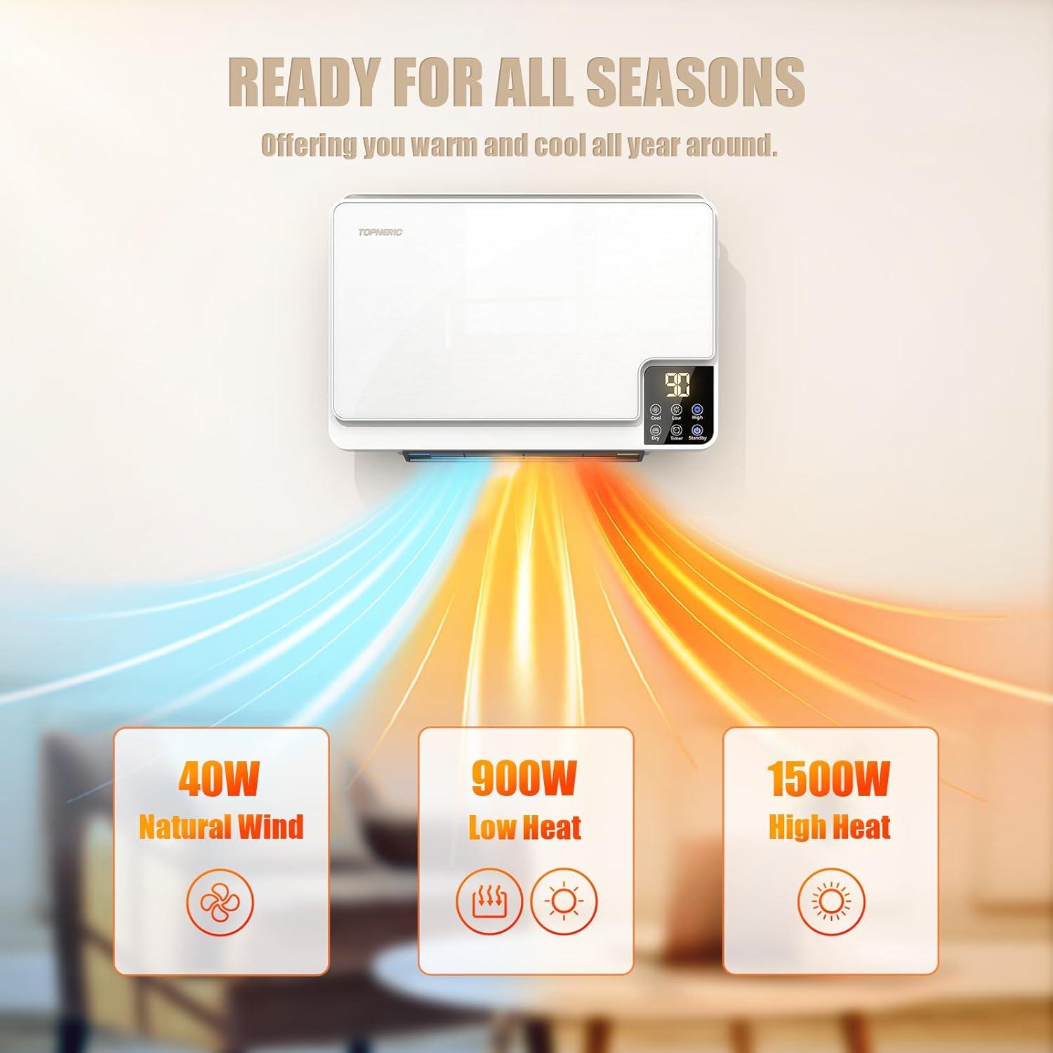 Calentador eléctrico para uso en interiores, calentador de pared enchufable de