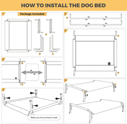 CWC2204 Cama elevada para perros grandes, cama elevada para mascotas con