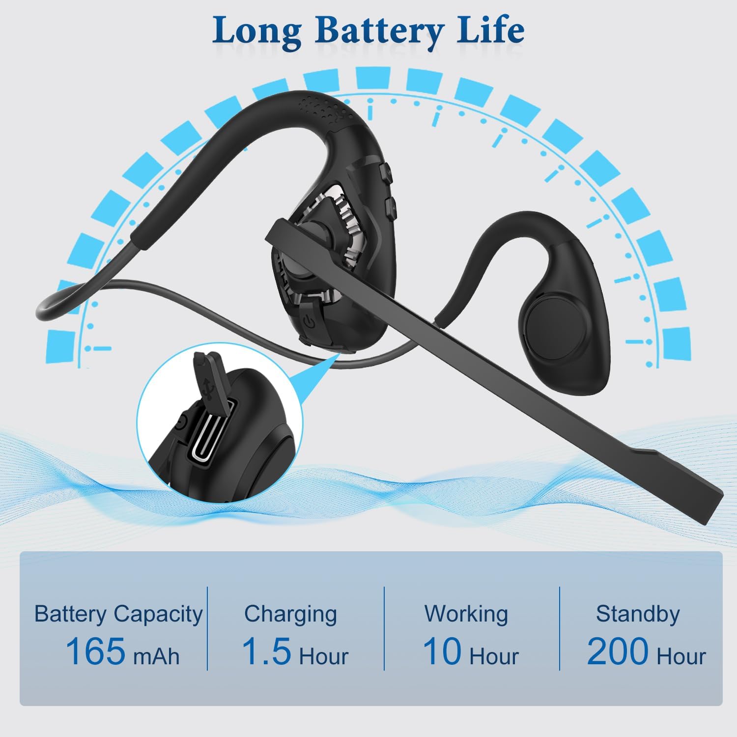 BANIGIPA Auriculares de oreja abierta, auriculares Bluetooth de conducción de...