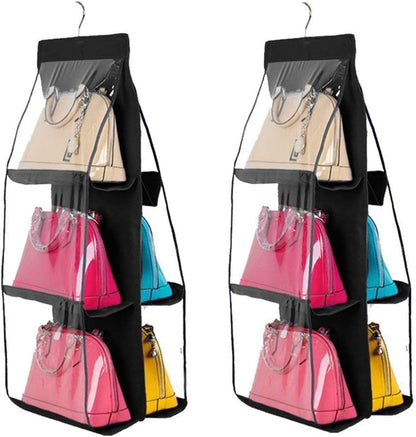 2 piezas de 6 bolsillos colgantes bolso organizador transparente colgante