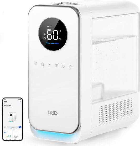 Dreo Humidificadores para dormitorio, humidificador inteligente silencioso de...
