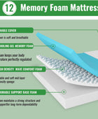 PayLessHere Colchón de espuma viscoelástica de gel de 12 pulgadas con funda de...