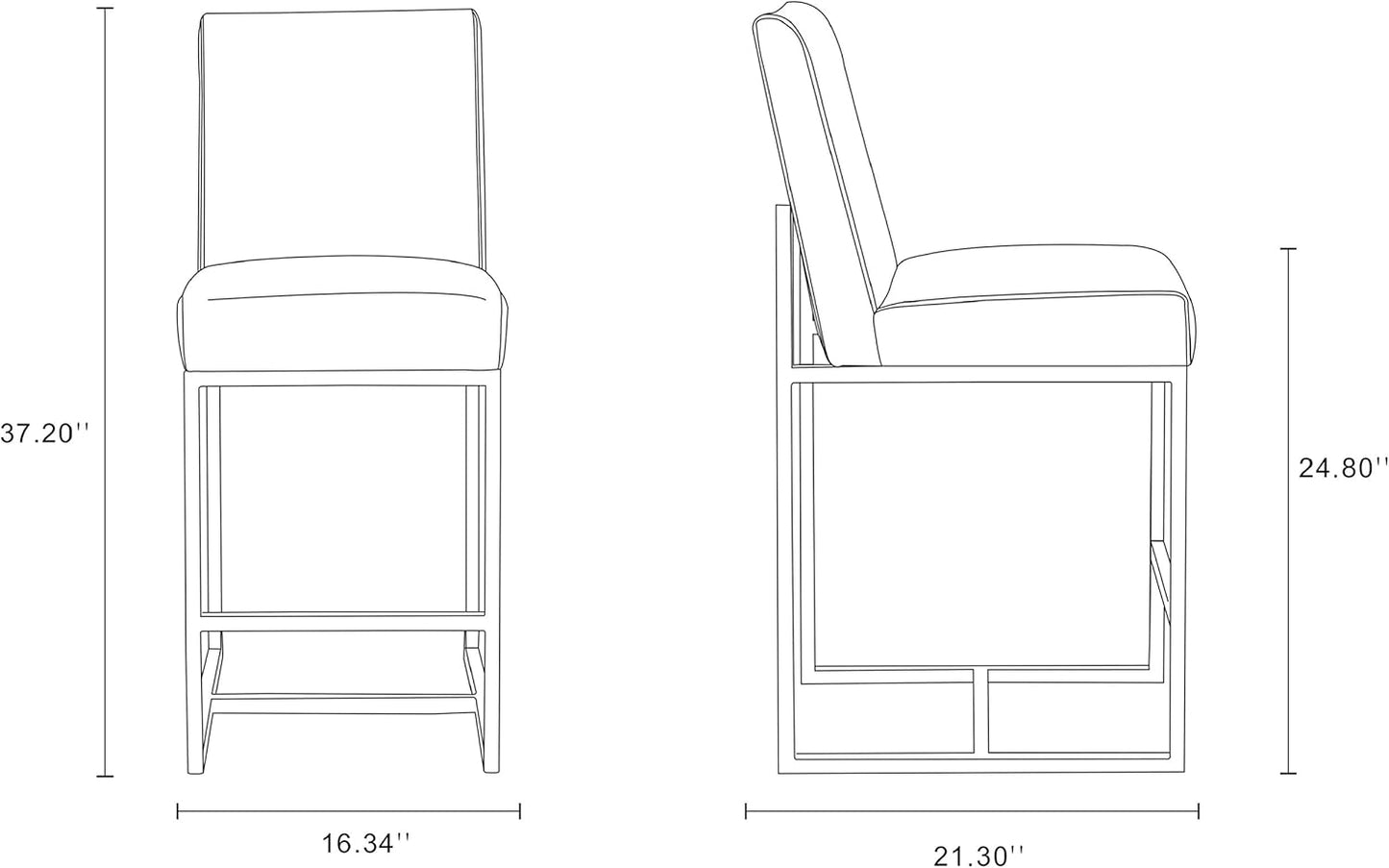 Manhattan Comfort Element Modern - Taburete industrial de piel sintética para...