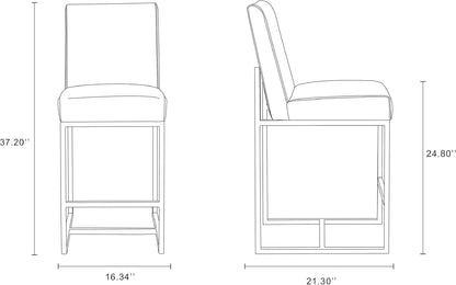 Manhattan Comfort Element Modern - Taburete industrial de piel sintética para...